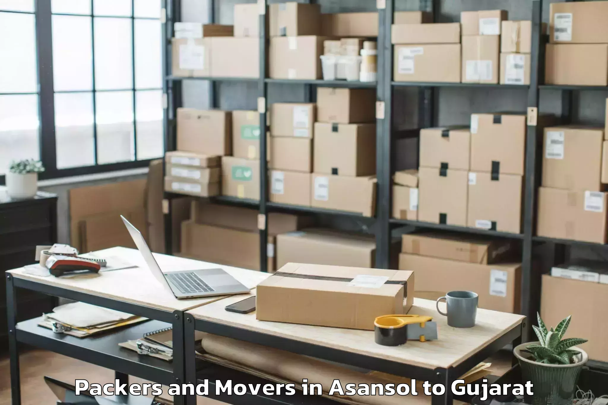 Easy Asansol to Jhagadia Packers And Movers Booking